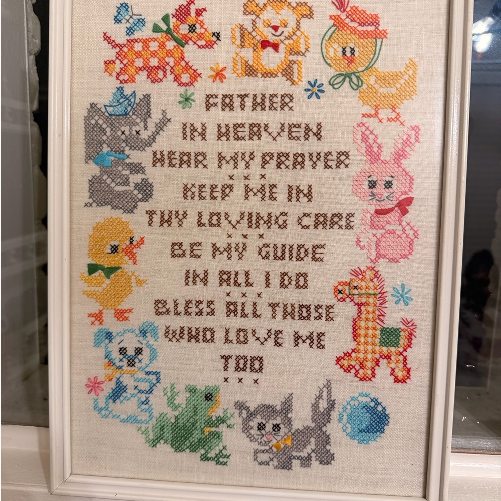 Vintage Cross-Stitch kids prayer